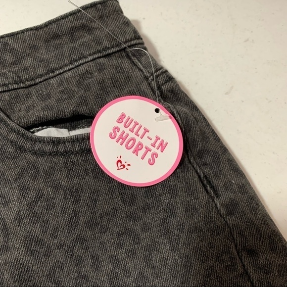 New Justice Girls Leopard Print Denim Skort size 12 Black gray BNWT - Picture 6 of 6